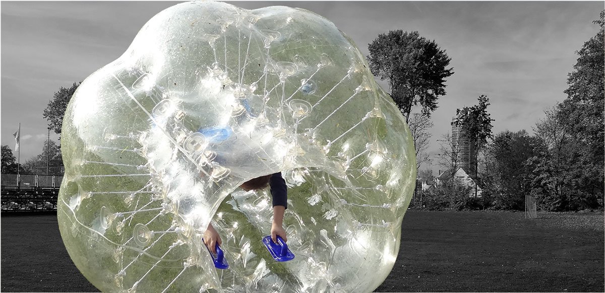 Bubbleball in schwarz weiß